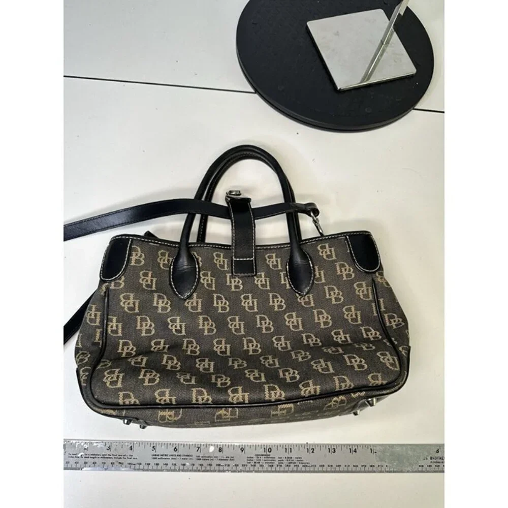Dooney & Bourke Vintage Monogram Shoulder Bag Black & Gray - Picture 12 of 12